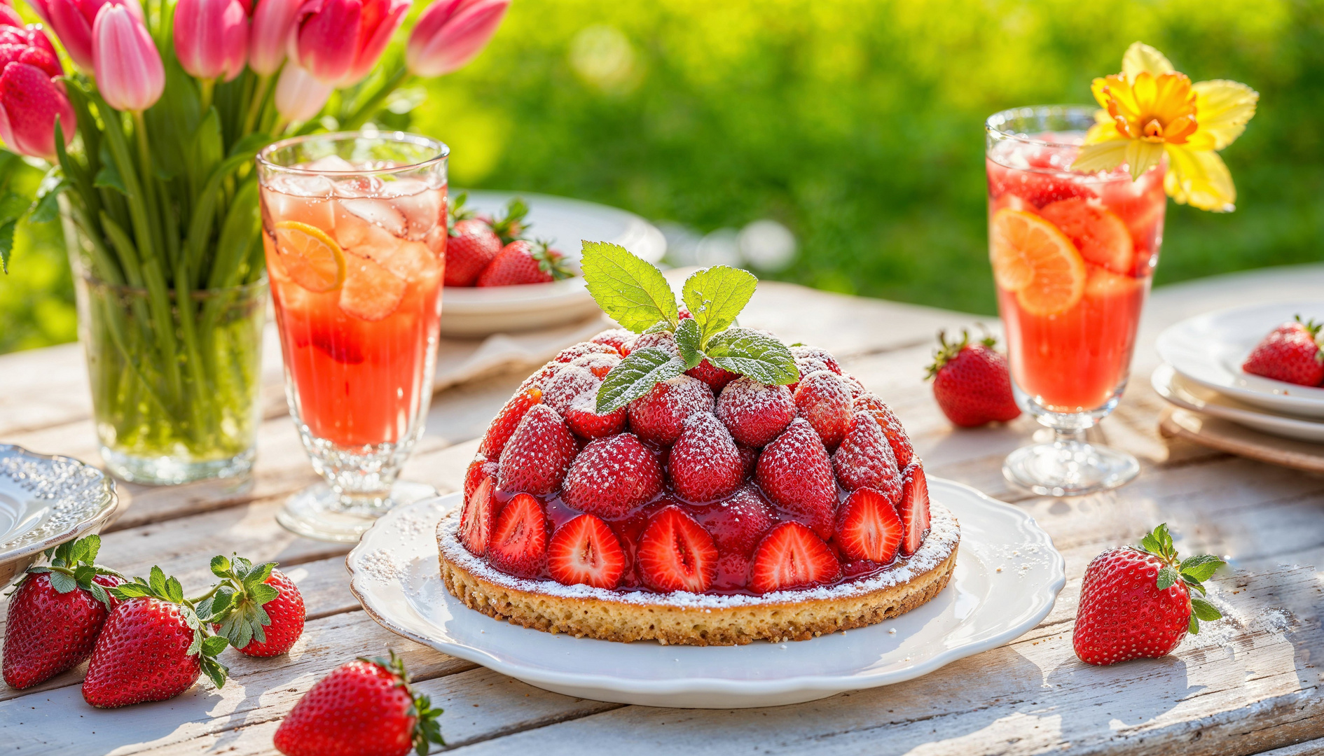 Erdbeerkuppel Dessert