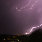 Erdblitz bei einem Unwetter über Wolfsburg am 19.06.2019