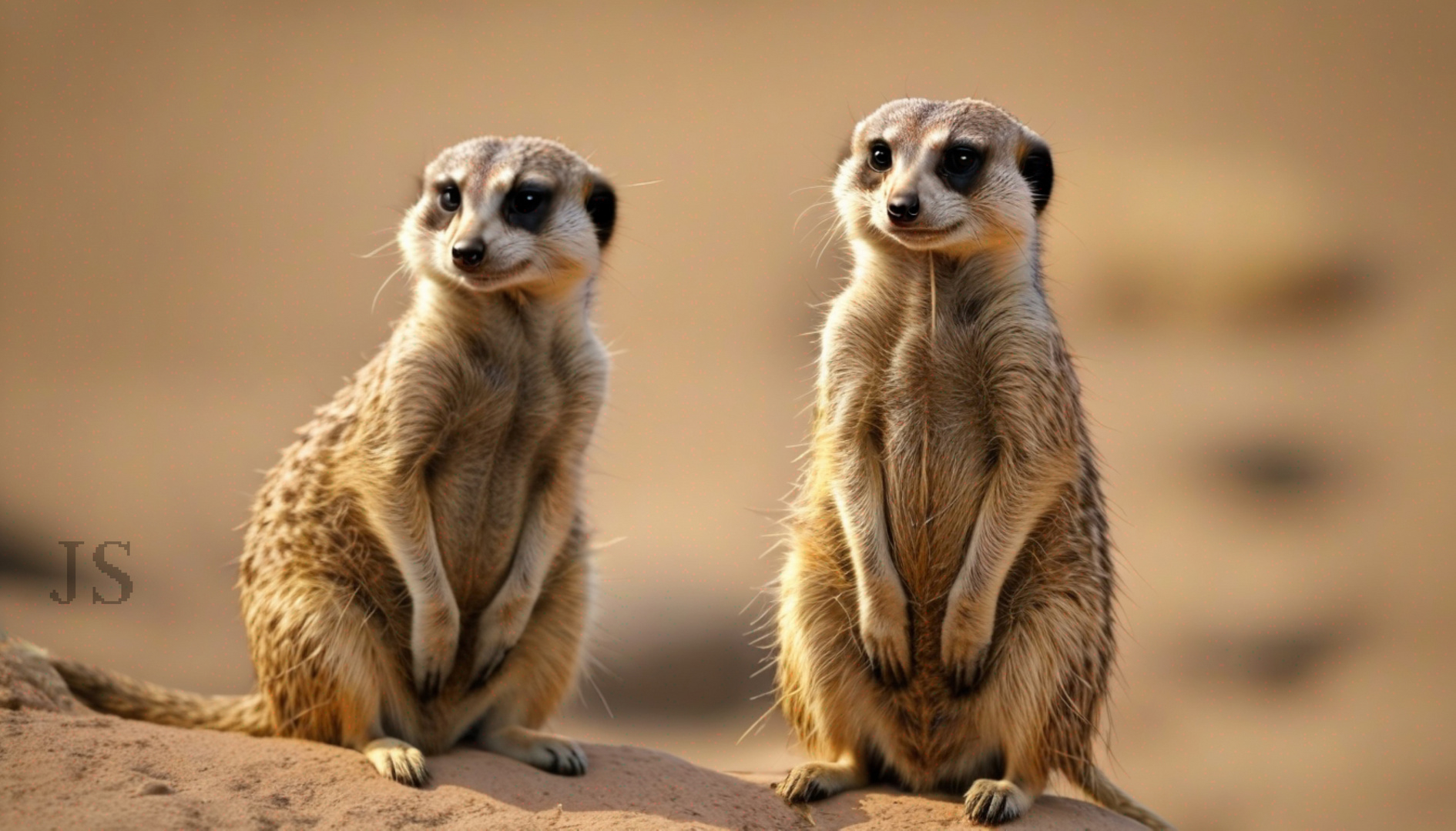 Erdmännchen in Lauerstellung im Zoo