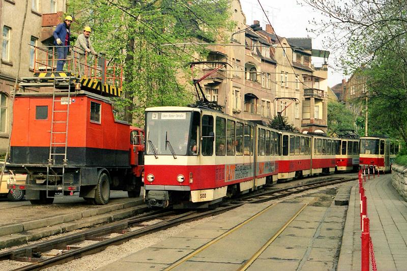 Erfurt am 7. Mai 1991: Baustellenbetrieb