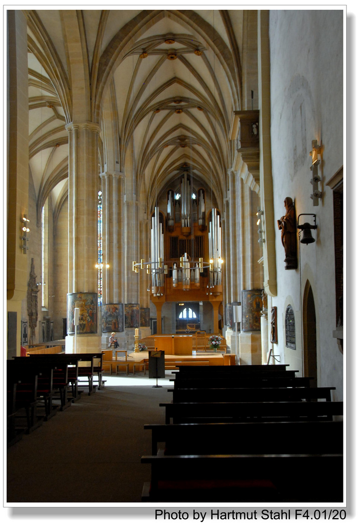 Erfurt, catedral, interior, vista al órgano