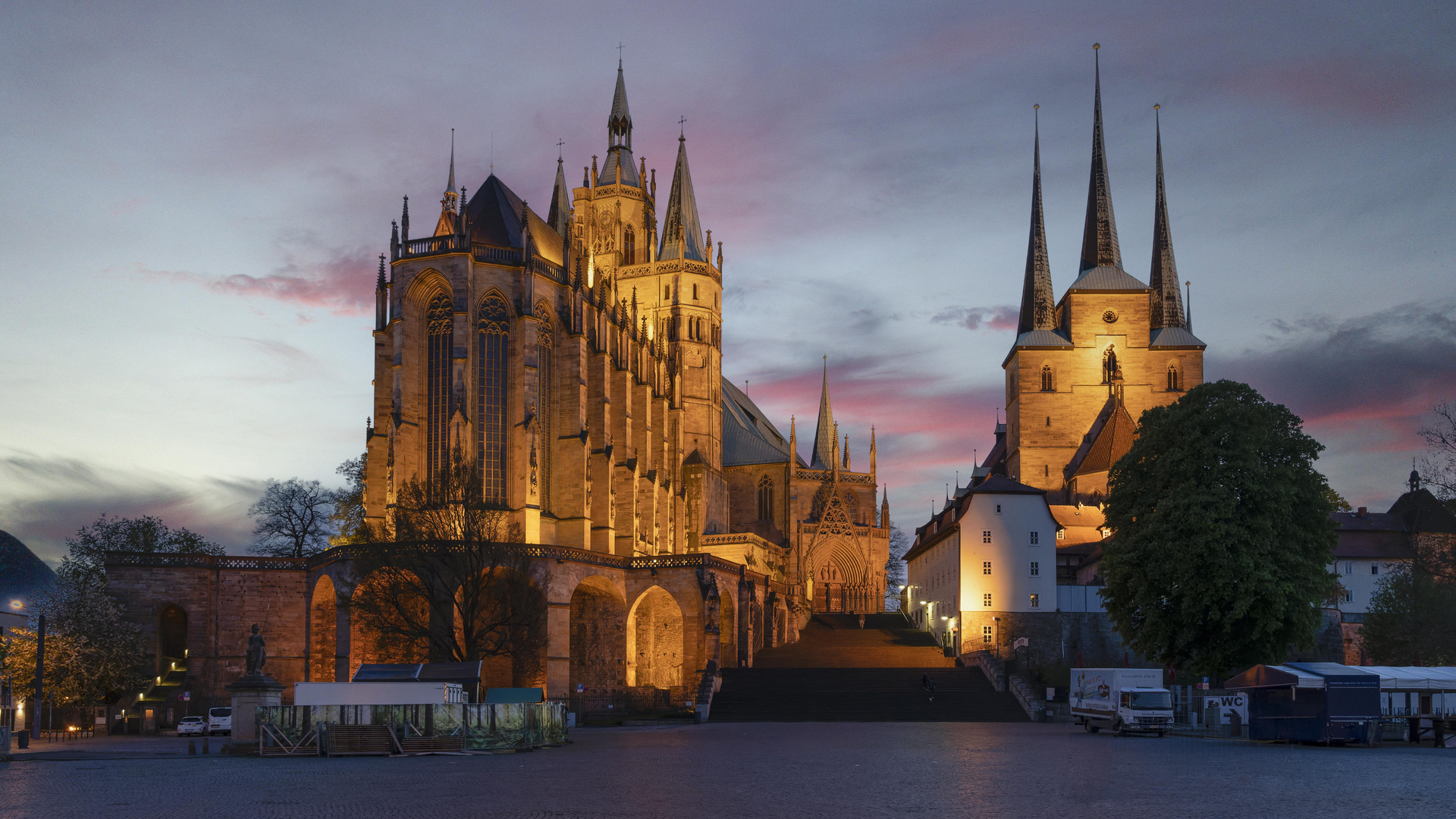 Erfurt Dom at Sunset