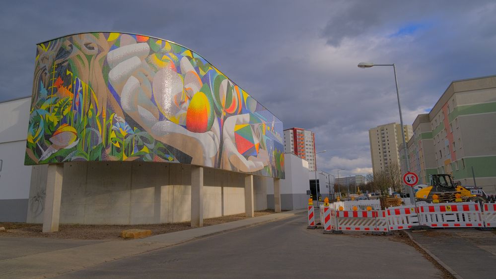 Erfurt, ein tolles Wandbild (Erfurt, un mural fantástico)