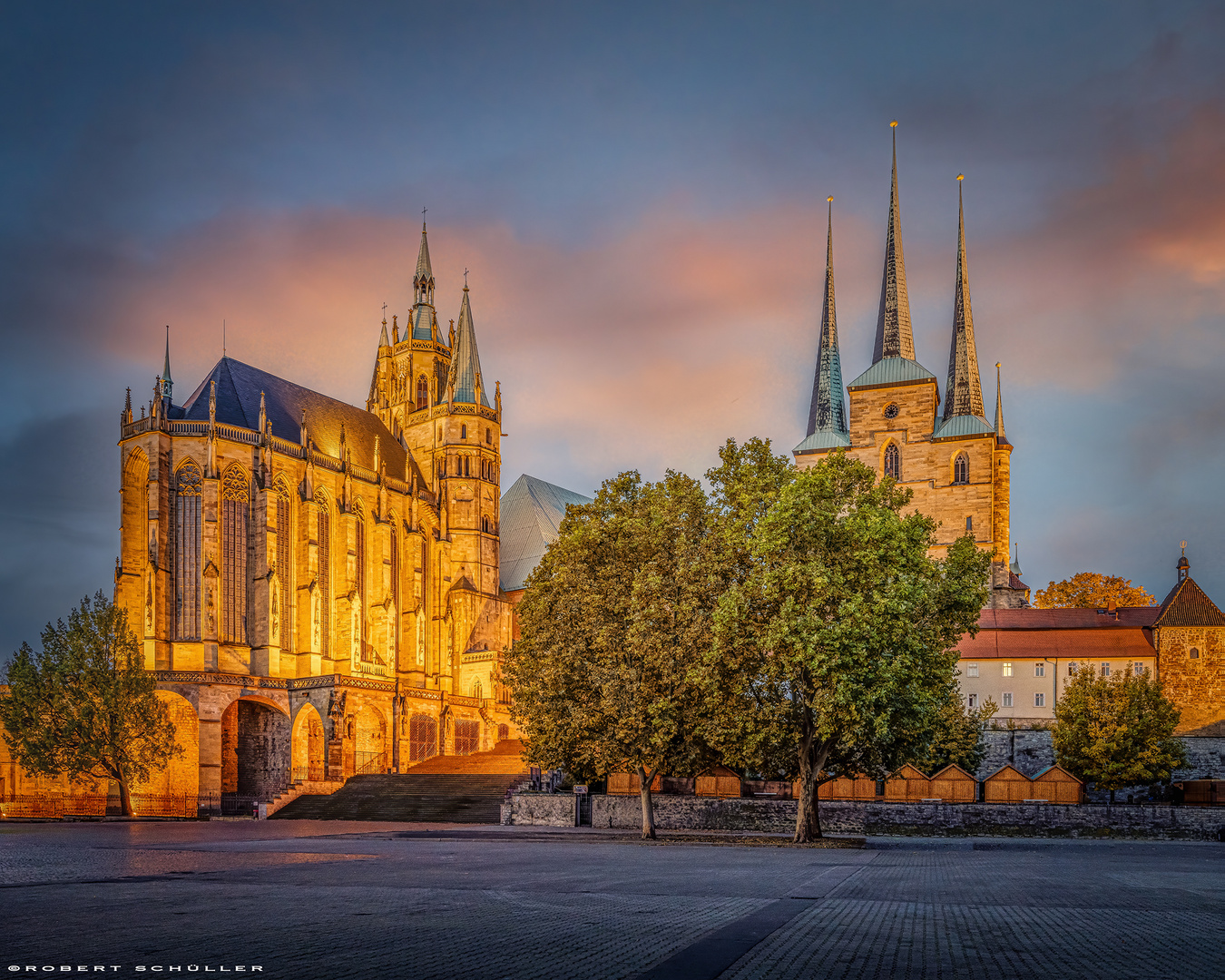 Erfurt: Goldener Dom, Severi Kirche und Morgendämmerung