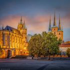 Erfurt: Goldener Dom, Severi Kirche und Morgendämmerung