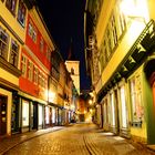 Erfurt , Krämerbrücke bei Nacht 