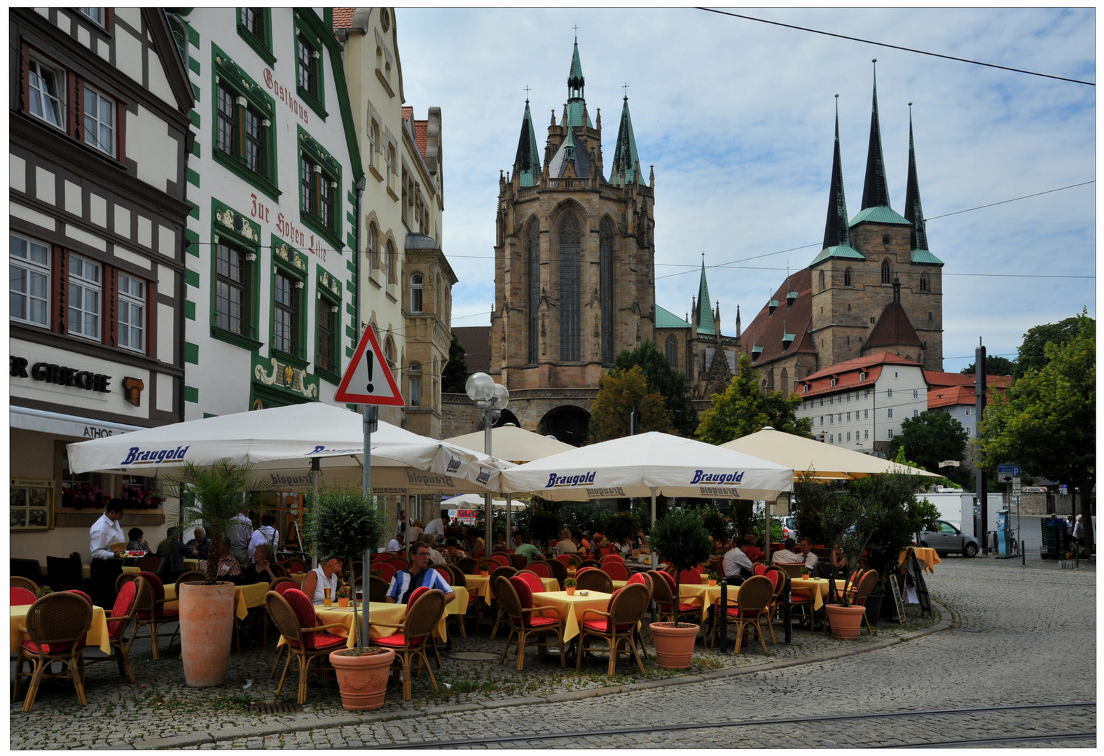 Erfurt, vista a la catedral y a la iglesia "Severikirche"