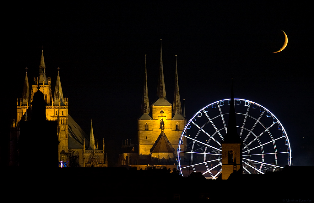 Erfurter Abendrummel im Mondschein