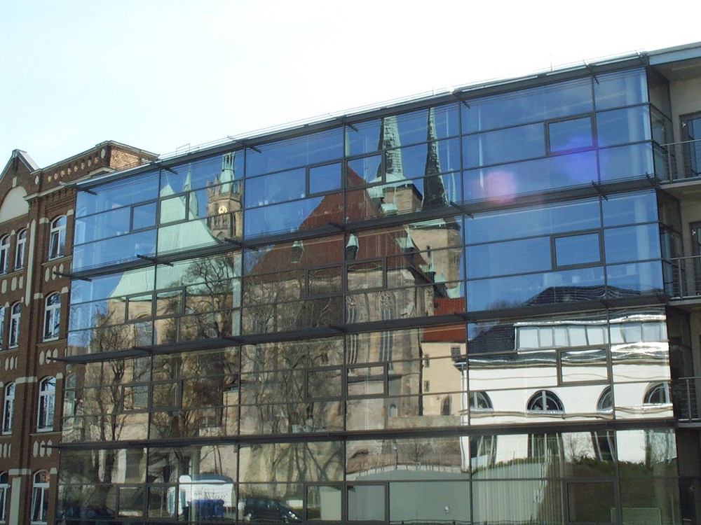 Erfurter Dom u. Severikirche "von hinten gespiegelt"