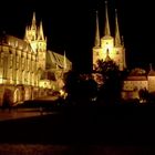 Erfurter Dom und Severikirche - Nachtaufnahme im Oktober 2014