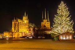 Erfurter Domplatz bei Nacht