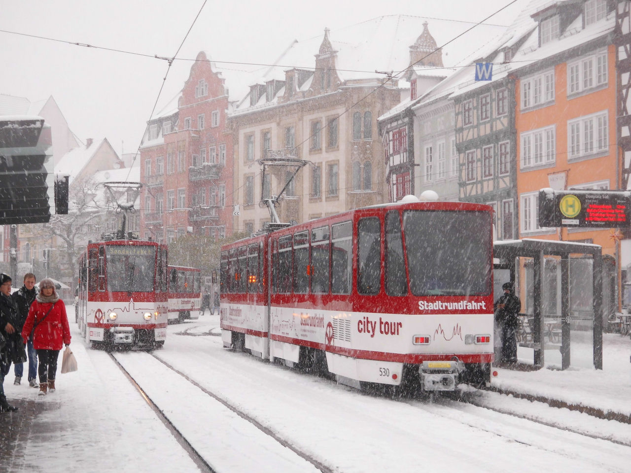 Erfurter Tatra Stadtrundfahrt im Schnee 1.