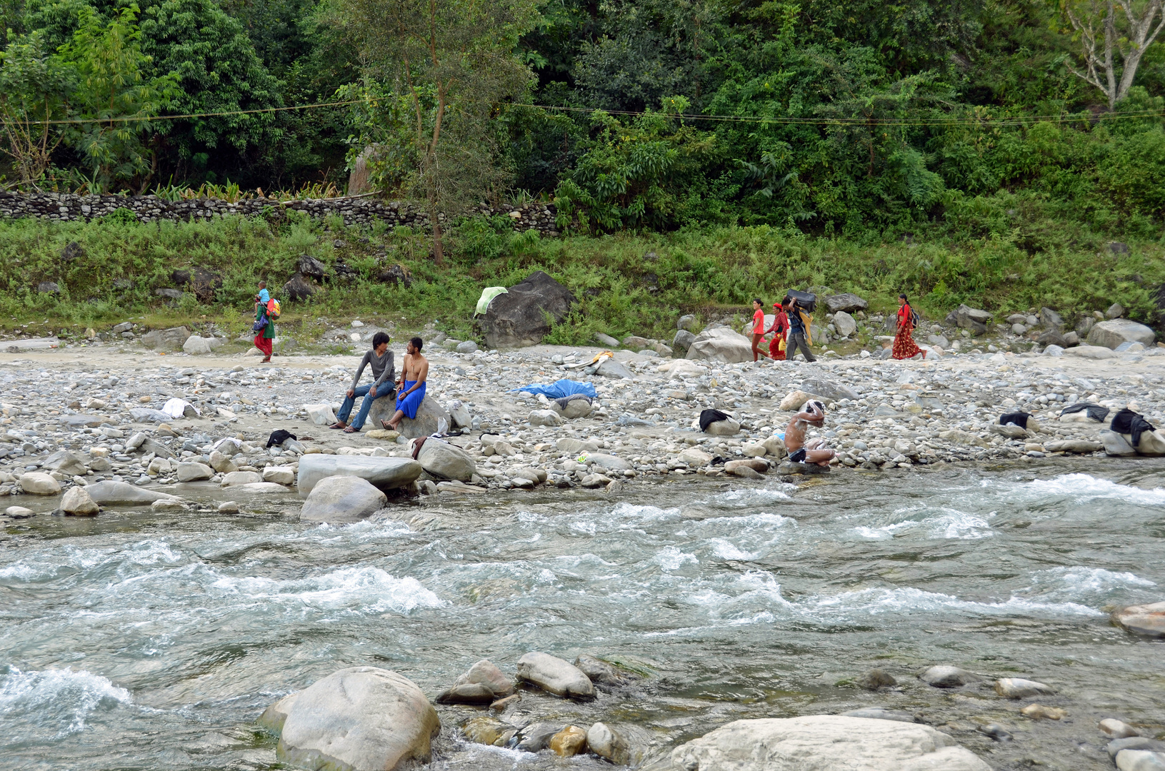 Erholung am Budhi Gandaki