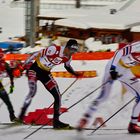 Eric Frenzel zum Weltcup 2018 in Seefeld trägt die Flagge zu den Olympischen Spielen 2018