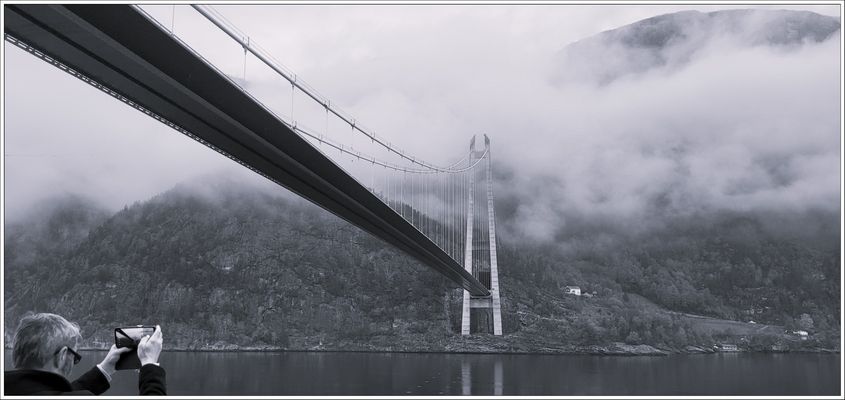 Erinnerungsfoto auf dem Weg nach Eidfjord
