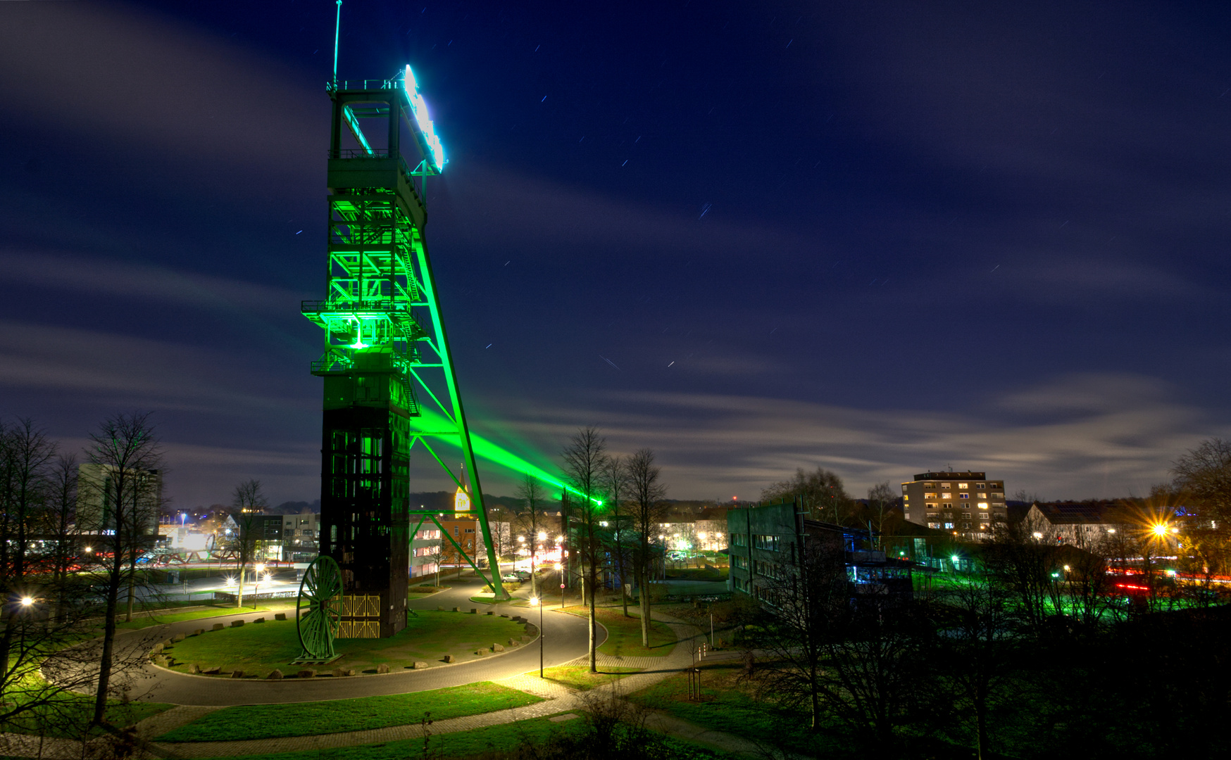 Erinparklaser bei Nacht 