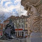 Erlangen, der Brunnen auf dem Schloßplatz (Erlangen, el fuente de la plaza del palacio)