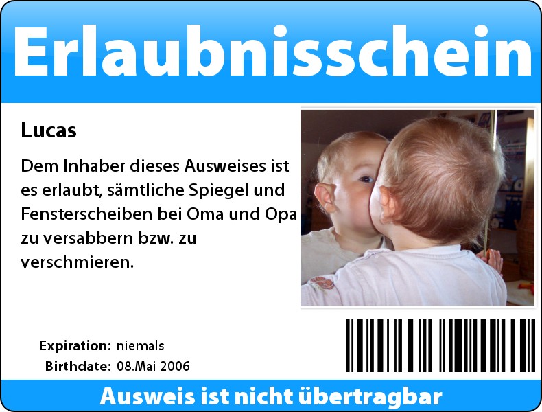 Erlaubnisschein Foto & Bild | kinder, babies, menschen Bilder auf ...