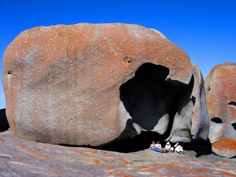 Erschöpfte Touristen am Remarkable Rock