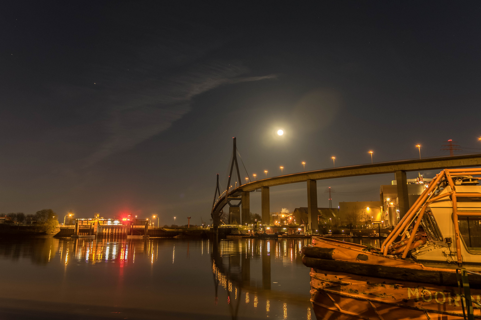 erst Sonnenuntergang und dann Vollmond