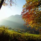 erste Sonnenstrahlen auf das Kaisergebirge