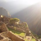 Erste Sonnenstrahlen in Macchu Picchu