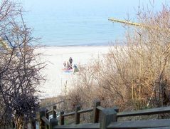 erste Strandbesucher