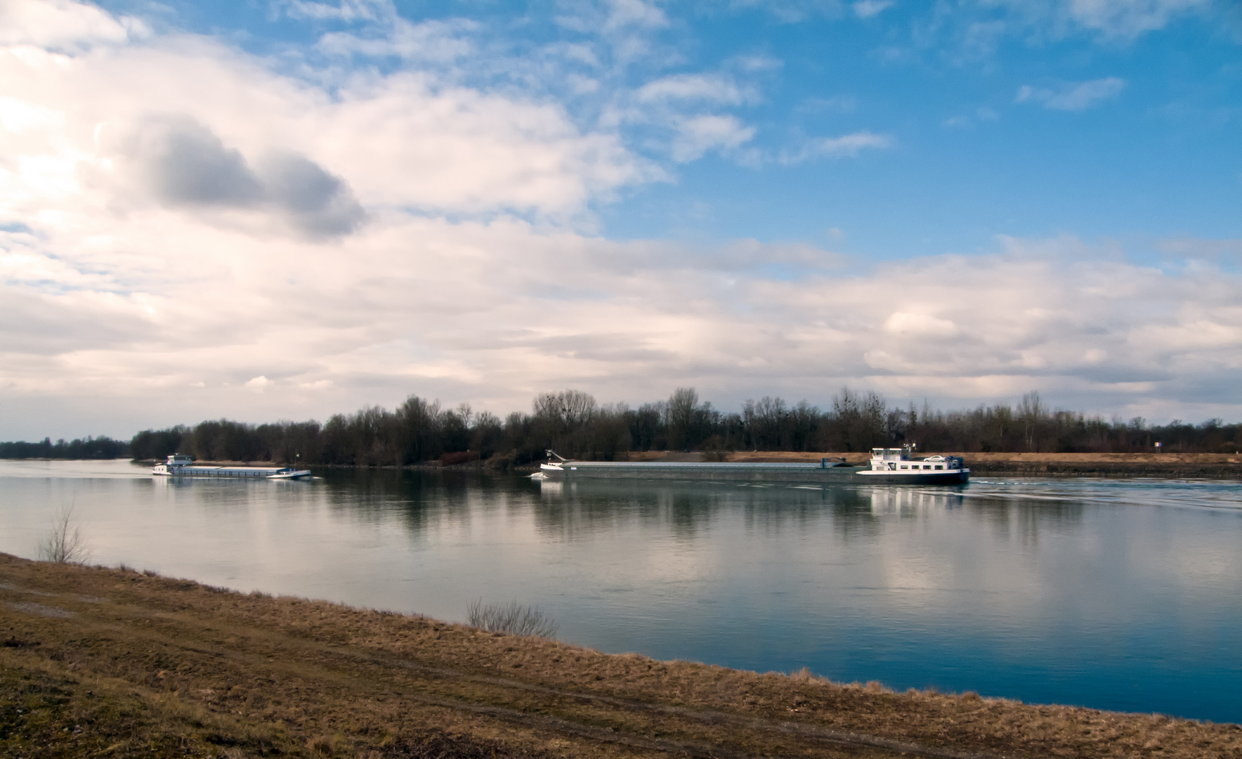 Erste Vorfrühlingssonne am Rhein