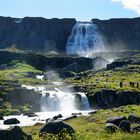 erster Blick auf den Dynjand Wasserfall