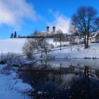 Erster Schnee am Weiher