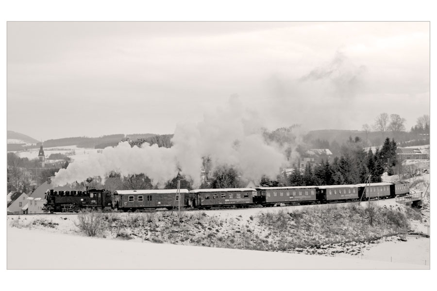 Erster Schnee im Erzgebirge