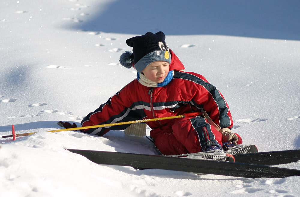 Erster Skiunfall