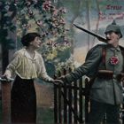 Erster Weltkrieg 2: "Treue Liebe" (Farbpostkarte)