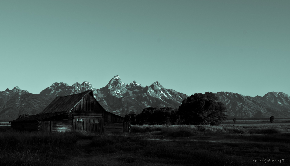 erstes licht auf grand teton's meistfotografierten 'STADL'