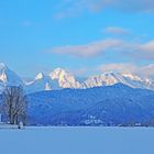 Erstes Licht lässt die Berge erstrahlen...