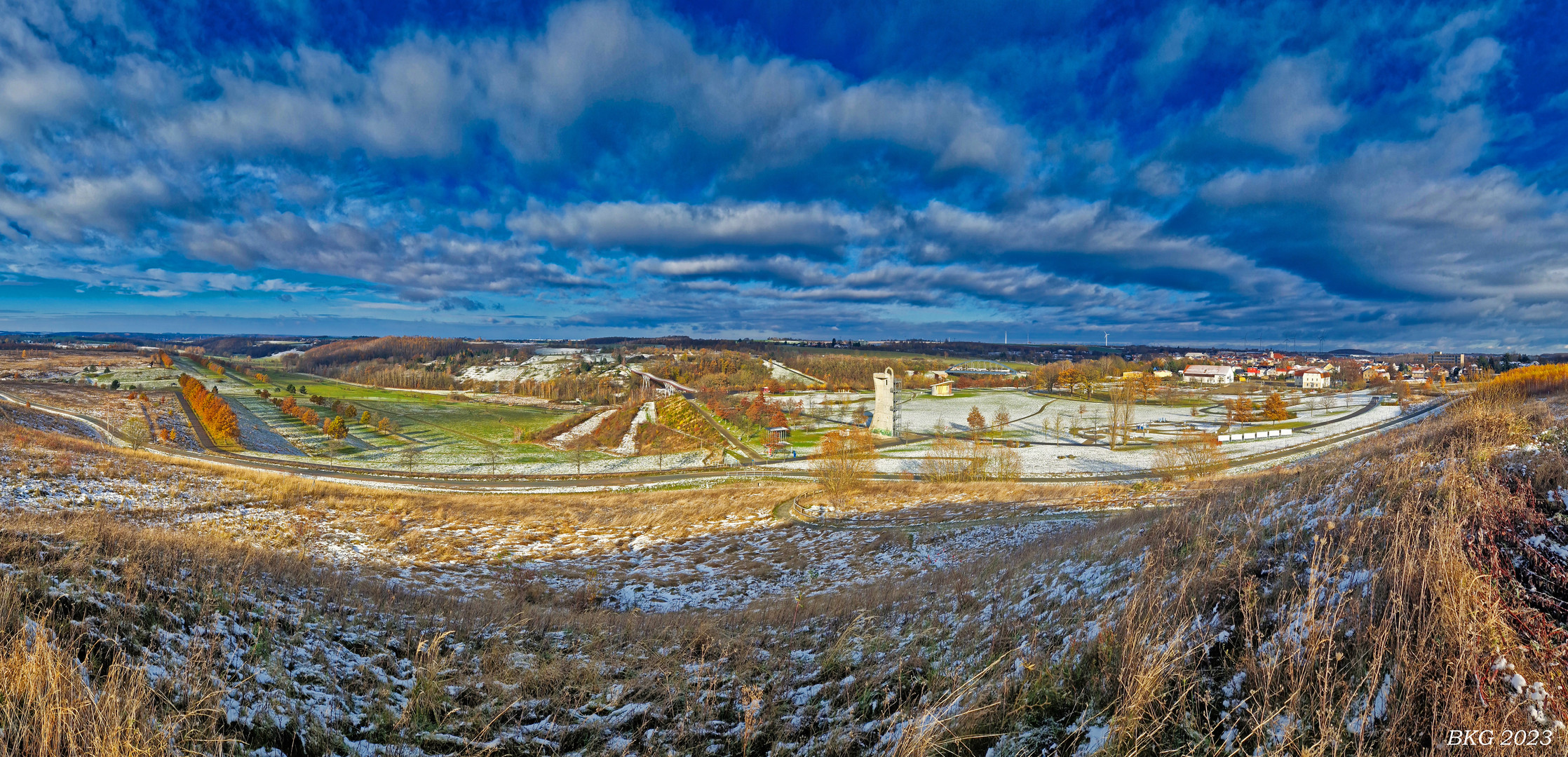 Erstes Winterkleid in der Neuen Landschaft Ronneburg 