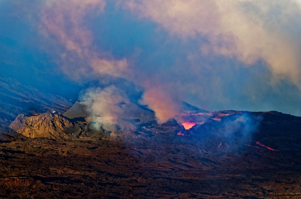 eruption au piton de la fournaise