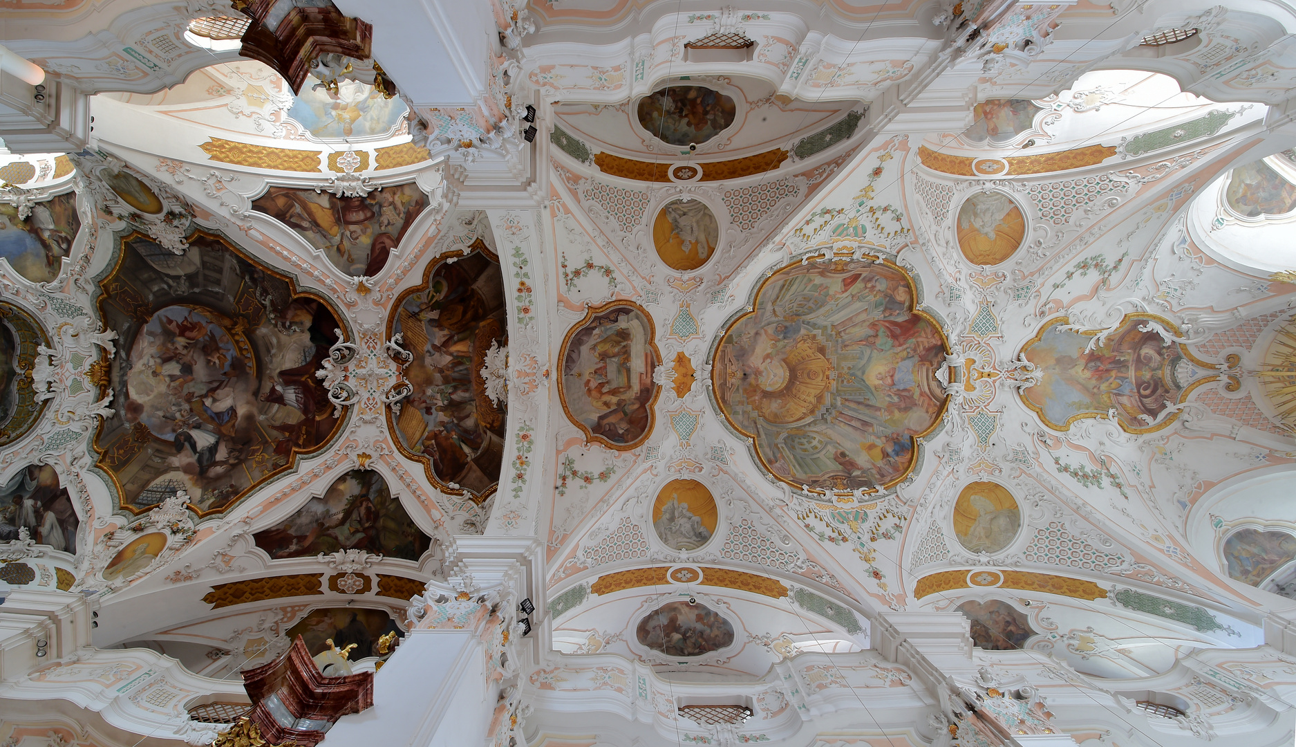 Erzabteikirche St. Martin zu Beuron Deckenfresken Mittelschiff-Altarraum