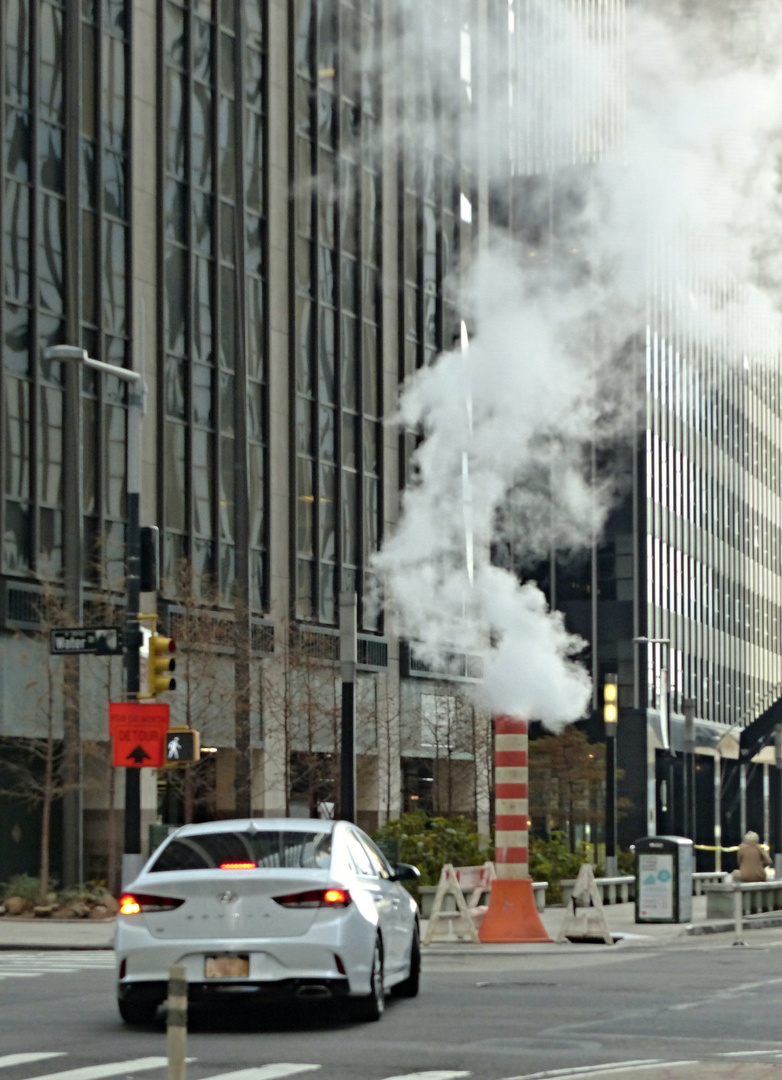 es dampft in den Straßen von New York