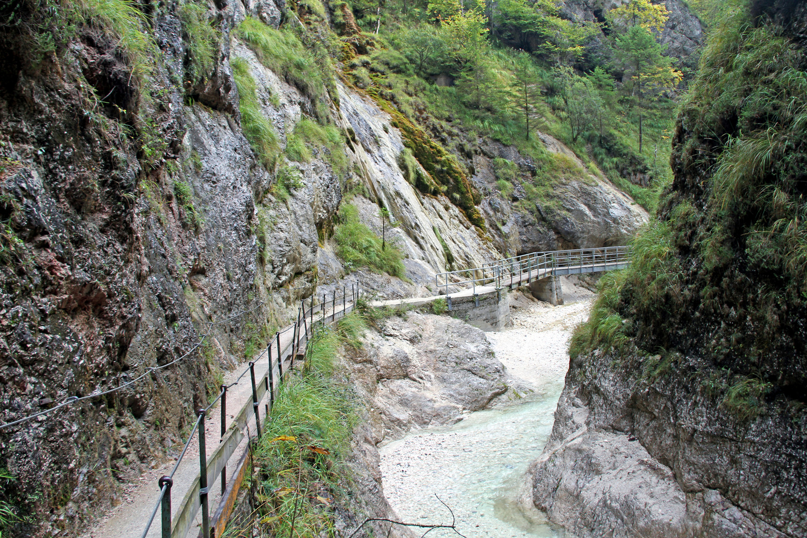 Es geht so langsam nach oben in der Almbachklamm im Berchtesgadener Land