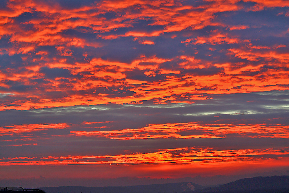 Es hat gebrannt am Himmel heute Morgen  in Ostsachsen !