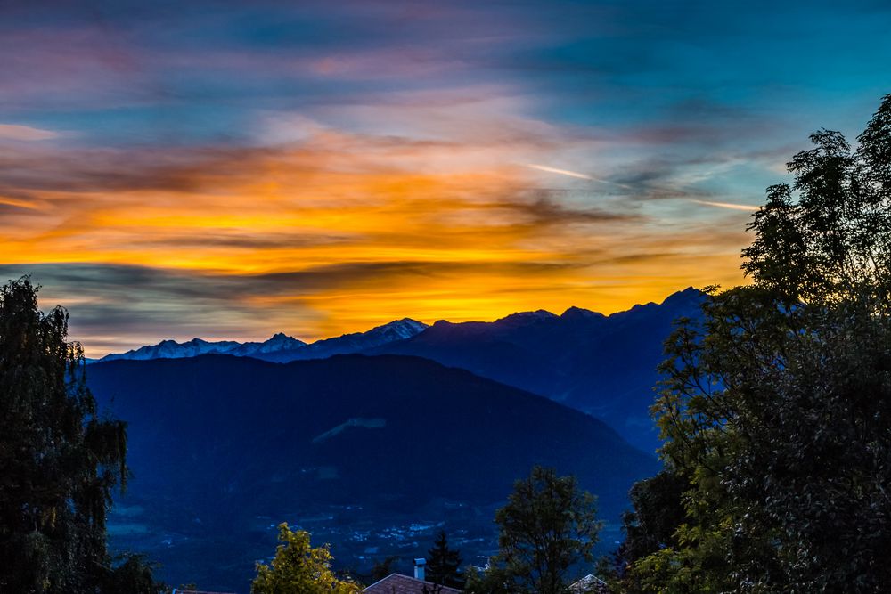 Es wird Abend in den Bergen