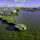 Esbjerg Dänemark Hafeneinfahrt (3D-Anaglyphe)