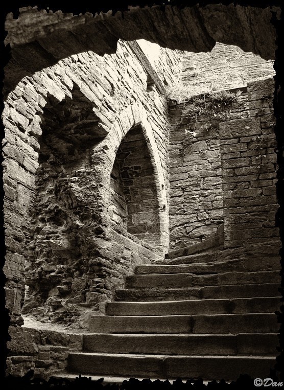 Escalier d'une ruine d'Abbaye