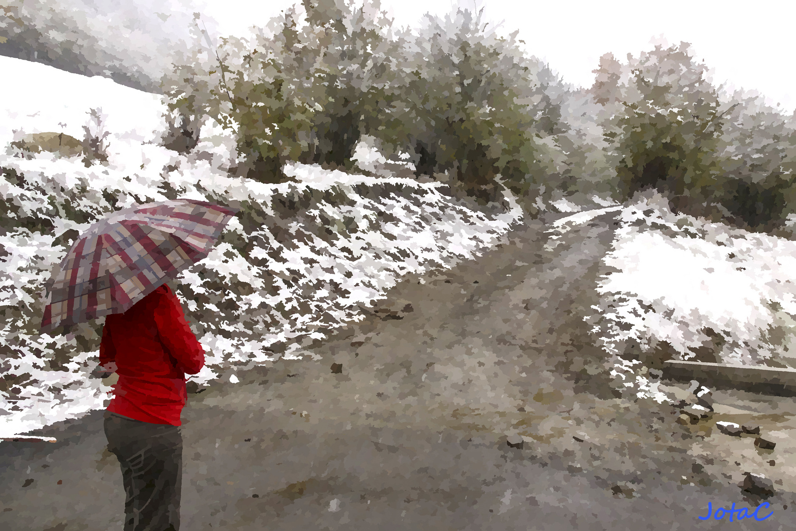 Esperando bajo la nieve