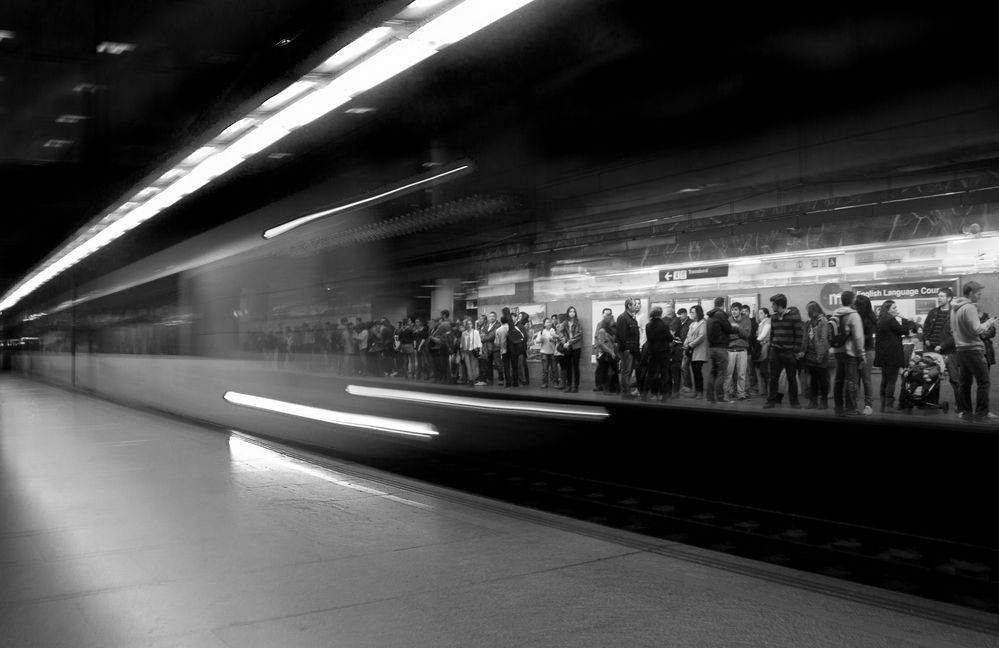 Esperando el metro