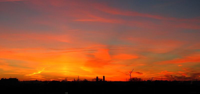 Essen (Altenessen) Sonnenaufgang (Panorama) am 2004.11.25