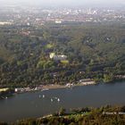 Essen, Baldeneysee, Blick über Villa Hügel bis Stadtmitte