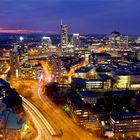 Essen, Blick auf die Stadt am Morgen, kurz vor Sonnenaufgang