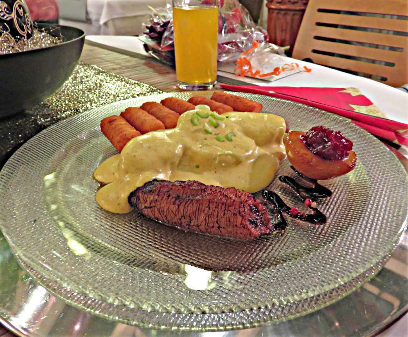 Essen im Steakhouse